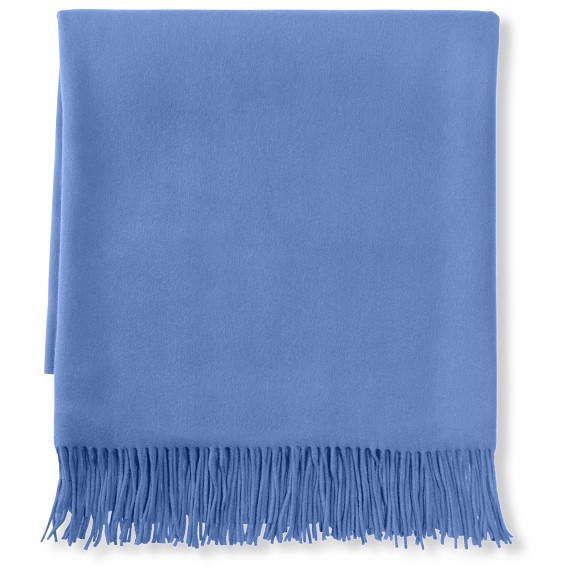 Placid Blue Solid Cashmere Blanket | Williams Sonoma