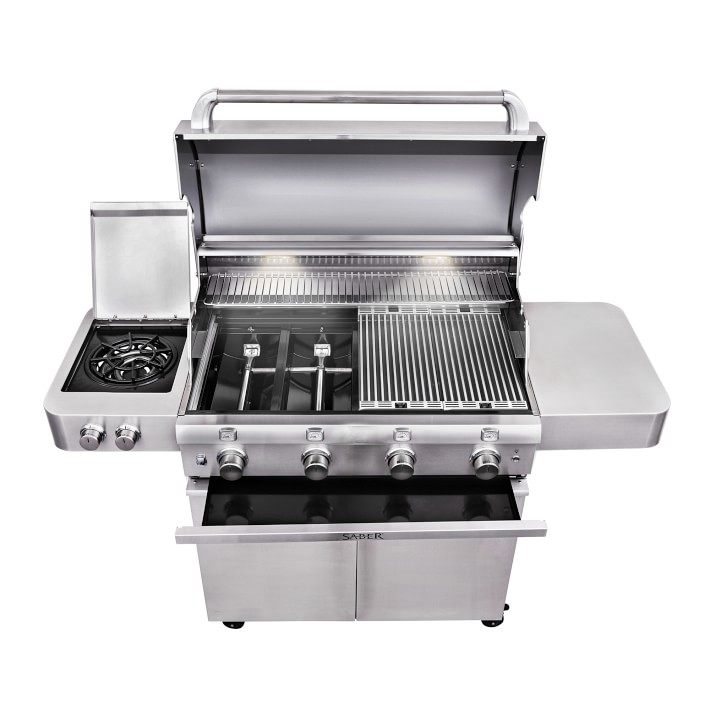 Saber Stainless Steel 4-Burner Gas Grill | Williams Sonoma