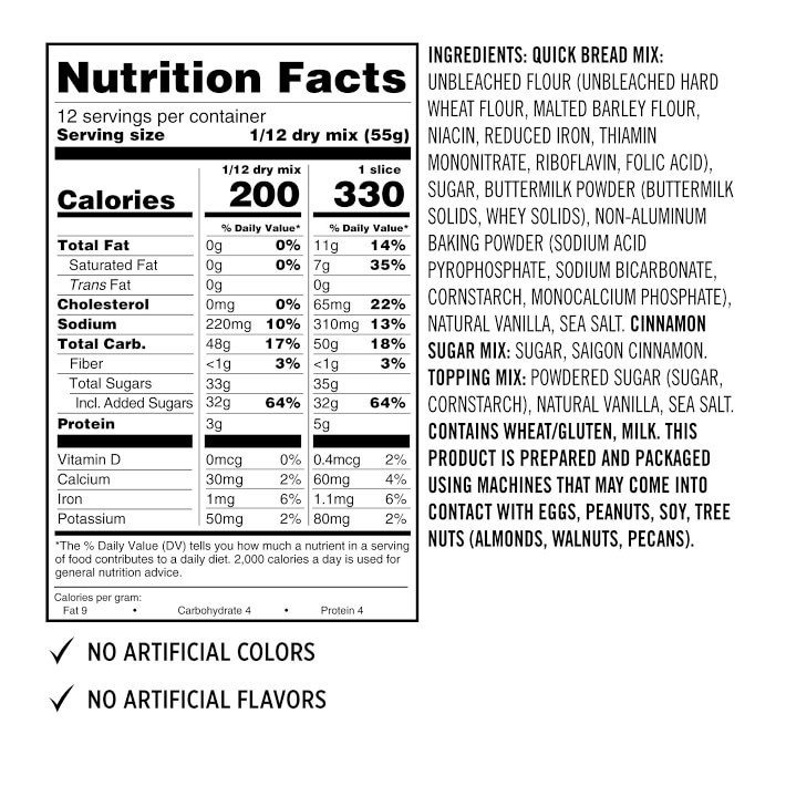 Williams Sonoma Cinnamon Roll Quick Bread Mix Williams Sonoma