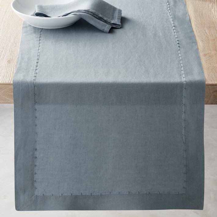 Italian Washed Linen Table Runner Williams Sonoma