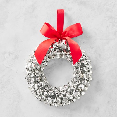 Silver Jingle Bell Holiday Wreath | Williams Sonoma