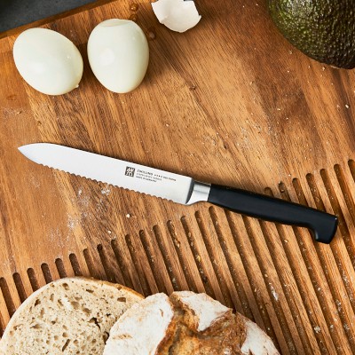 Zwilling Four Star 5-Inch Utility Knife, Serrated Edge