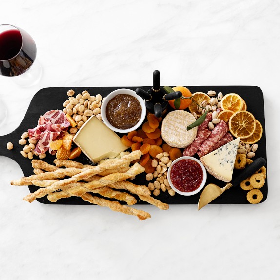 Black Wood Rectangular Cheese Boards Williams Sonoma
