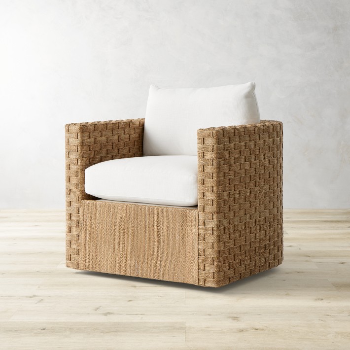 Lisbon Barrel Back Swivel Chair | Williams Sonoma