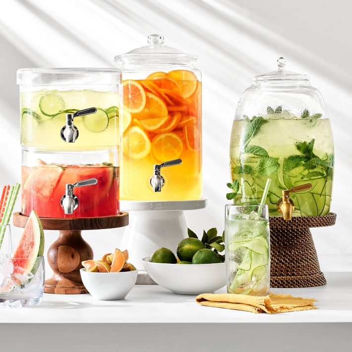 Home Essentials Ribbed Glass Beverage Dispenser
