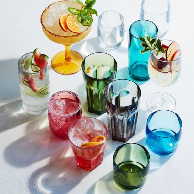 High Ball Glasses Set Of 6 Glassware Drinking Multicolor Tumblers Water  Cocktail
