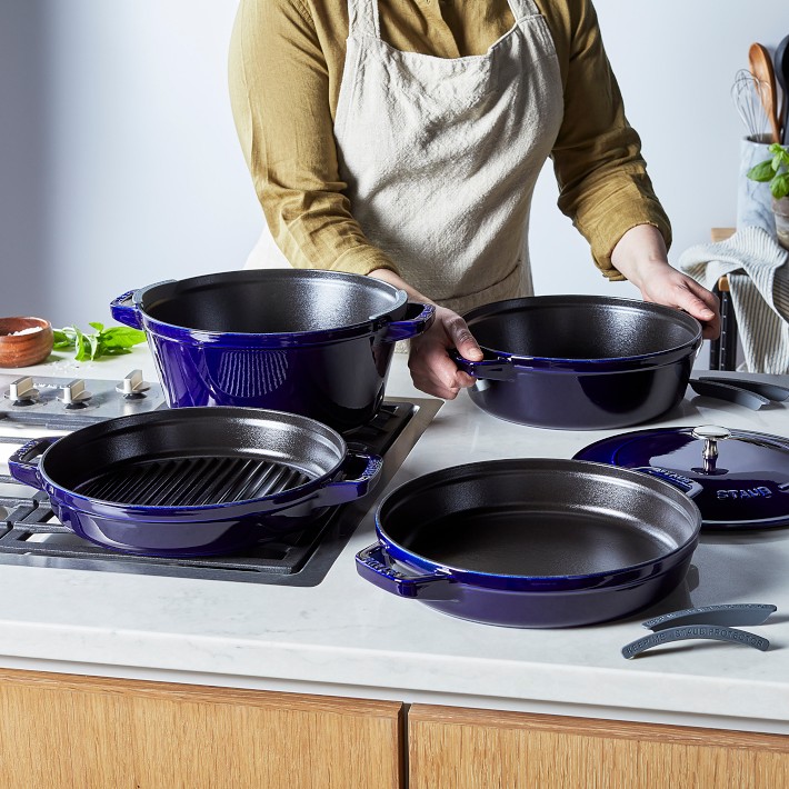Staub Stackable Cast Iron Cookware Set - 4 Piece Sapphire Blue – Cutlery  and More