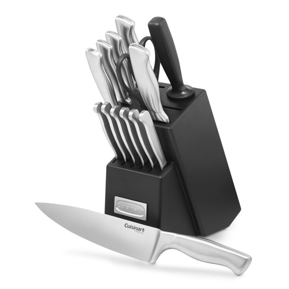 10-Piece Stainless-Steel Kitchen Knife Set - Newly Innovative Knifes Set with Utensil Holder - 5 Stainless-Steel Knives - Knife Sharpener - Kitchen