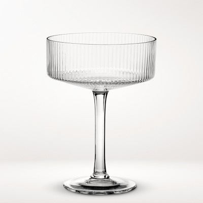 Ribbed Drinking Glasses Fancy Custom 230ml Lead Free Crystal