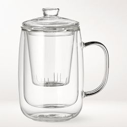 Double-Wall Glass Mug with Tea Strainer