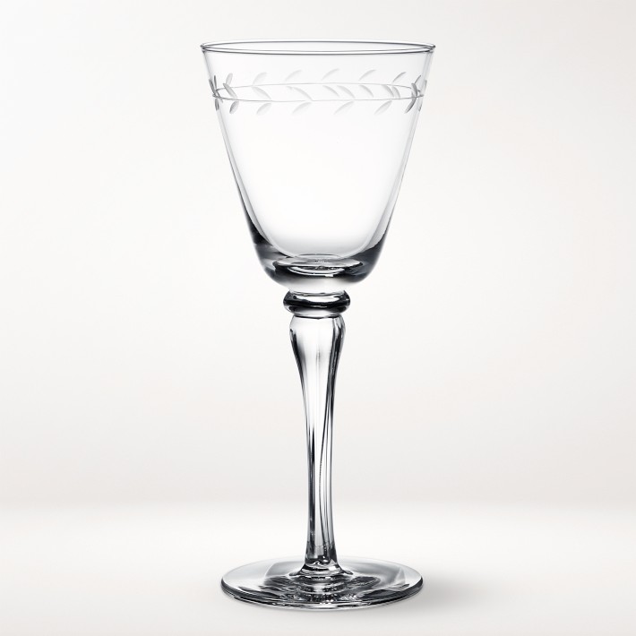 Etched Wine Glass Set and White Wine