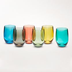 DuraClear® Tritan Outdoor Multicolored Faceted Tumblers, Set of 6