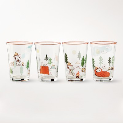 Peanuts Snoopy Holiday Fun 10-Ounce Pint Glasses Set of 4