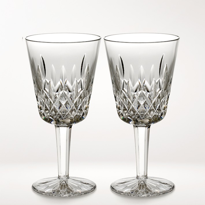 Waterford Lismore Stemmed Iced Tea Glasses Set of 2 Crystal Silver