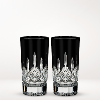 Waterford Lismore Black Crystal Martini Glasses - Set of 2