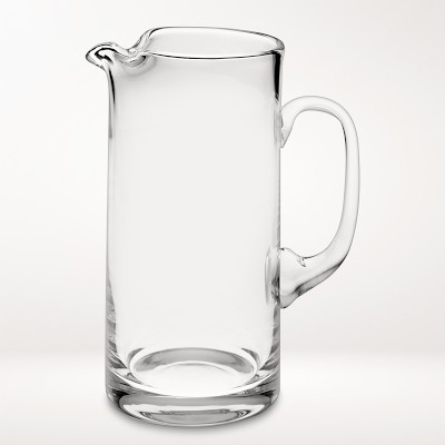 Heat Resistant Glass Water Pitcher with Auto Open Stainless Steel Lid Clear  Water Carafe for Hot and Cold Juice Beverage Tea