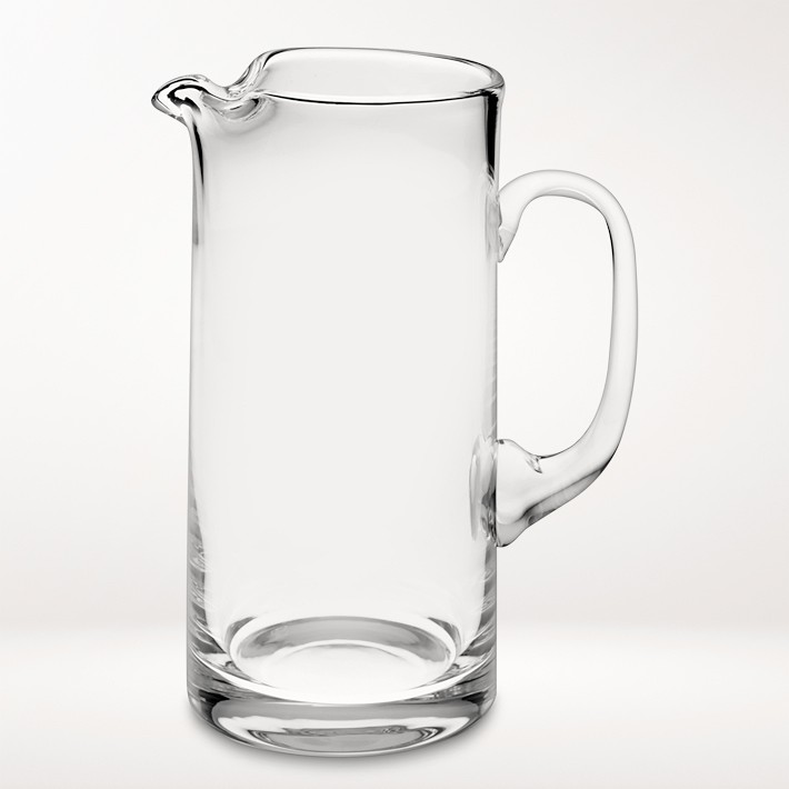VINTAGE SMALL GLASS PITCHER ORNATE DESIGN