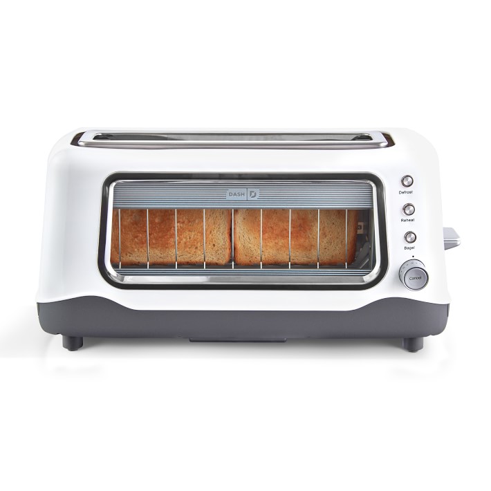  DASH Clear View Toaster: Extra Wide Slot Toaster with See  Through Window - Defrost, Reheat + Auto Shut Off Feature for Bagels,  Specialty Breads & other Baked Goods - Aqua: Home