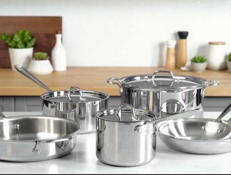 All-Clad D3 12-Piece Stainless Steel Cookware Set Induction Ready