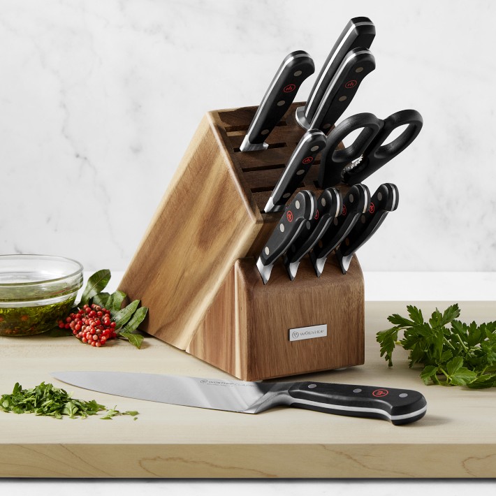 11 Piece Cutlery knife set in Chef Bag, Black ABS