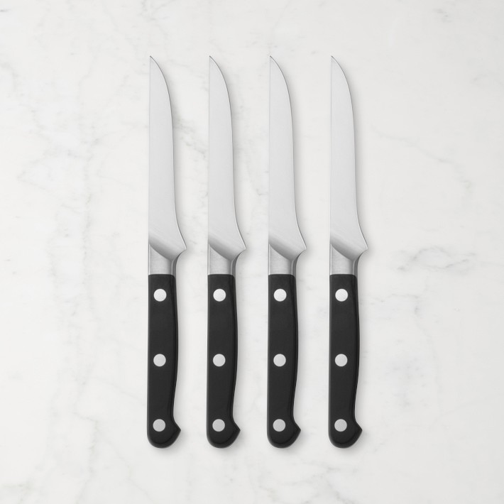 Jean Dubost 6 Eco-Friendly Steak Knives Blue Handles in Block