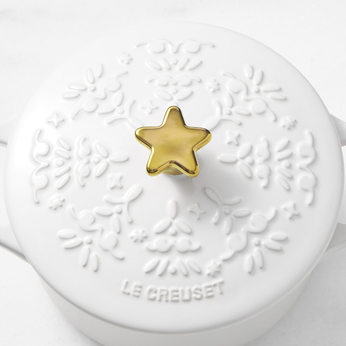 Le Creuset Noël Collection Stoneware Mini Cocotte with Star Knob, 24 oz.,  Cerise