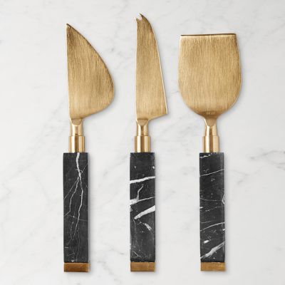 Black Marble Mini Cheese Knives Set - Française Shop