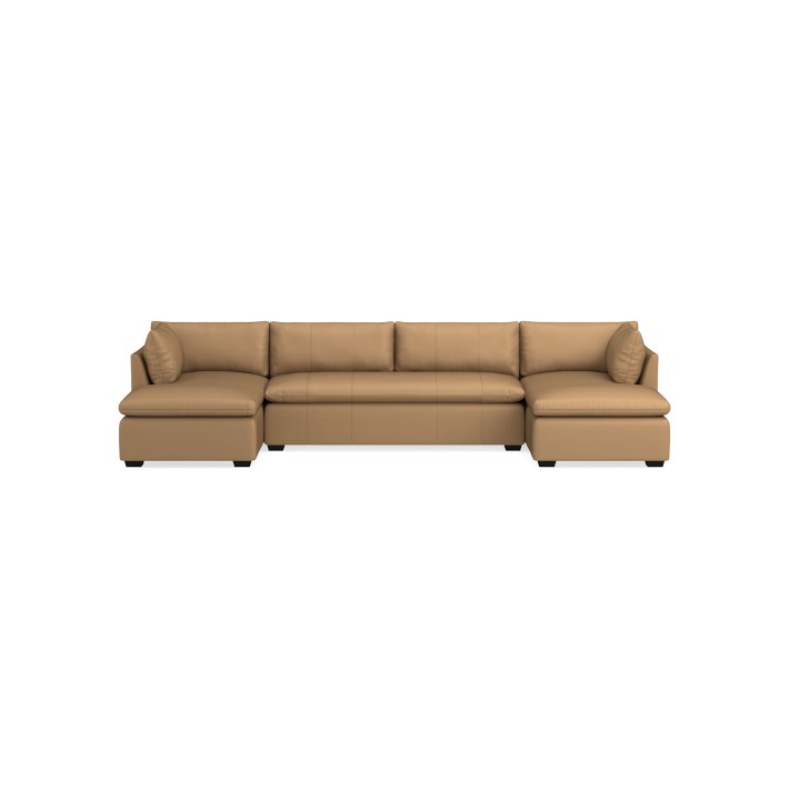 Laguna 3Piece UShape Leather Loveseat with Chaise Williams Sonoma
