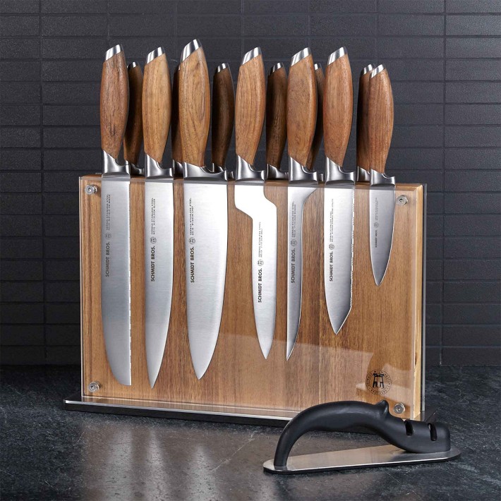 Schmidt Brothers Cutlery Black & Brass, 15-Piece Knife Block Set