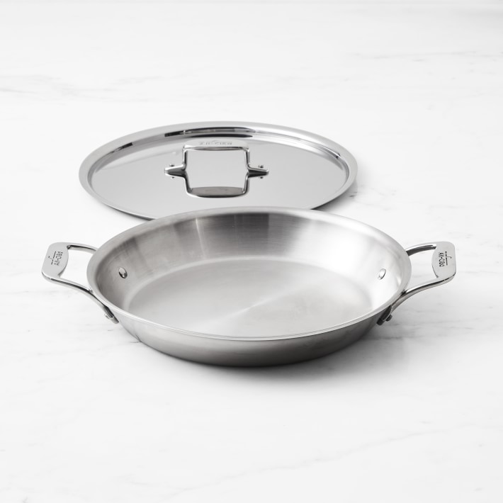 All Clad 4.5-qt D5 Stainless Brushed Pan with L id 