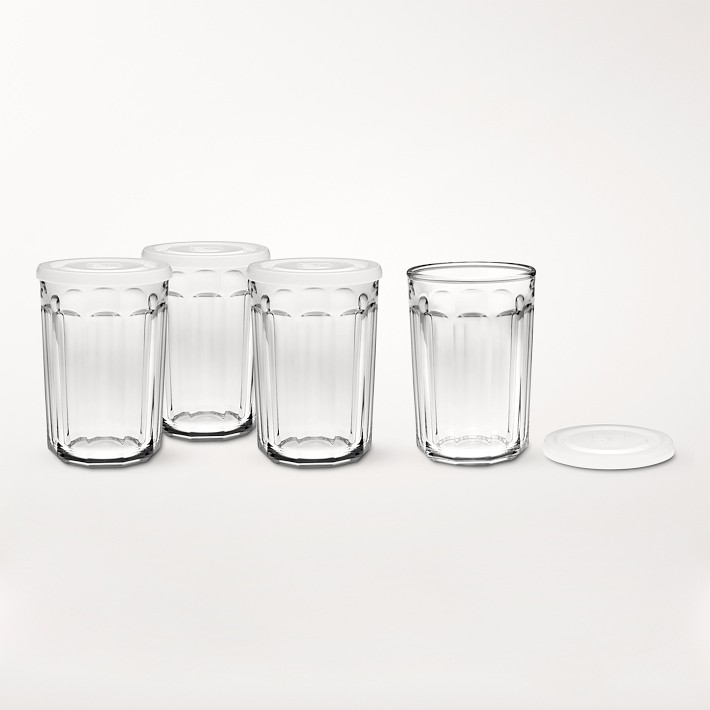 Working Drinking Glasses with Lids - Set of 4 - 21 oz.