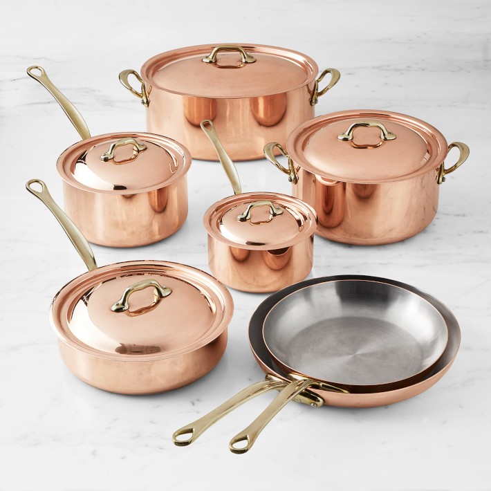 Mauviel M'150 S 12-Piece Copper Cookware Set with Cast Stainless
