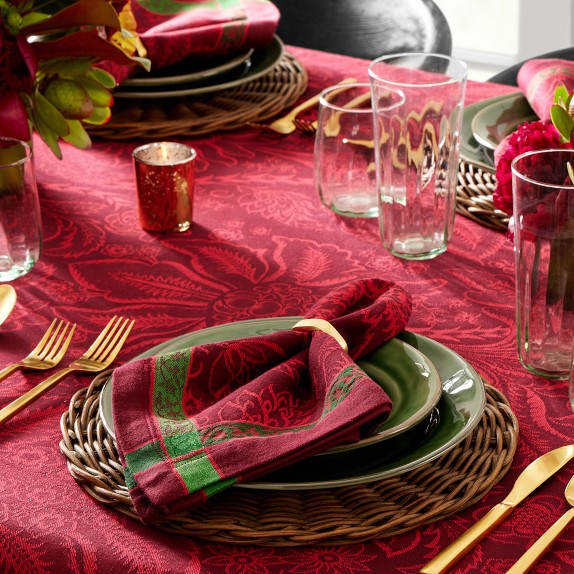 Pomegranate Jacquard Tablecloth | Williams Sonoma