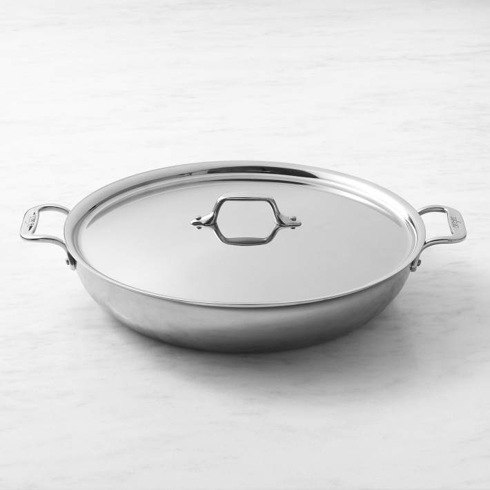 All-Clad D3 Stainless 3-Ply Bonded Cookware Sunday Supper Pan with Lid 7 Quart