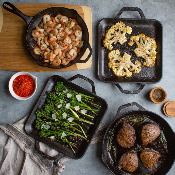 Lodge Seasoned Cast Iron Double Handled Skillet