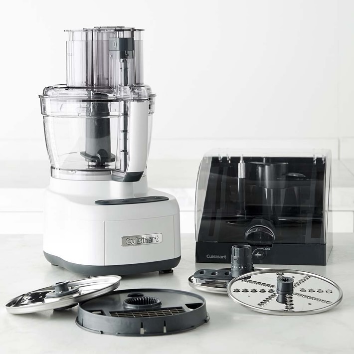 Cuisinart FP-1300SVWS Elemental 13-Cup Food Processor with Spiralizer and  Dicer, Silver Bundle with Cuisinart Classic Nonstick Edge 6 Chef's Knife,  Black and Deco Chef Pair of Red Oven Mitt 