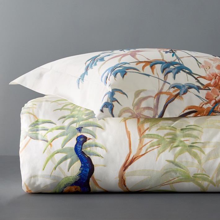 Painted Peacock Luxury Duvet Cover & Shams Williams Sonoma