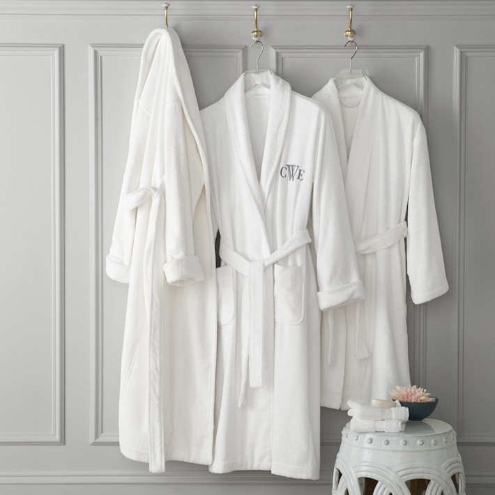 SIX-PIECE COTTON GREY AND PINK BATHROBE SET