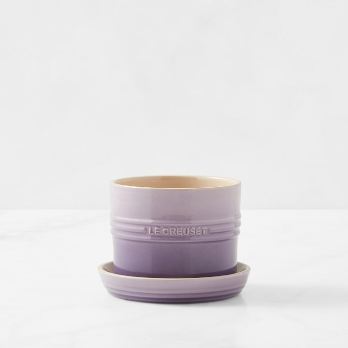 Le Creuset rice pot, lid holder, spoon rest in Provence/Bluebell Purple