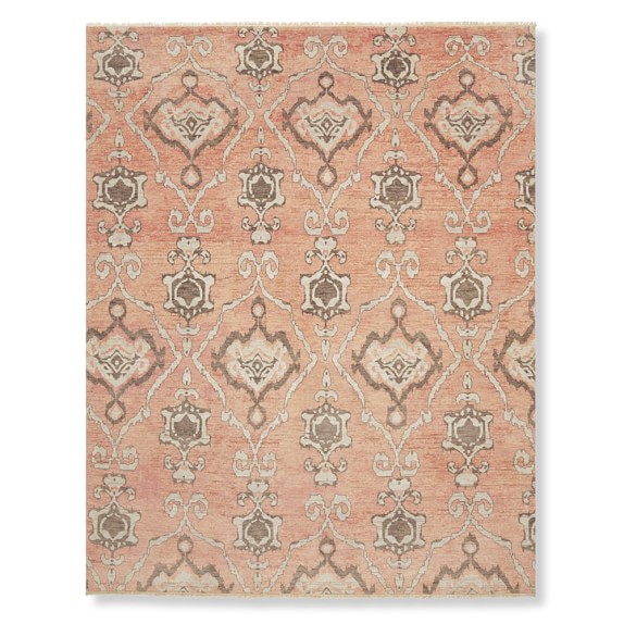 Custom Tashkent Ikat Hand Knotted Rug Blush Hand Knotted Rug Williams