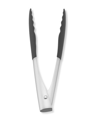 KitchenAid Gourmet Black Silicone-Tipped Stainless Tongs 