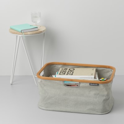 Home Basics Collapsible Laundry Basket, Grey