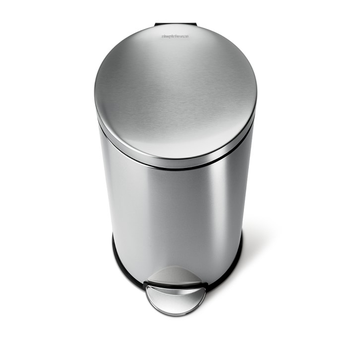 simplehuman™ Round Step Trash Can - Brushed Stainless-Steel