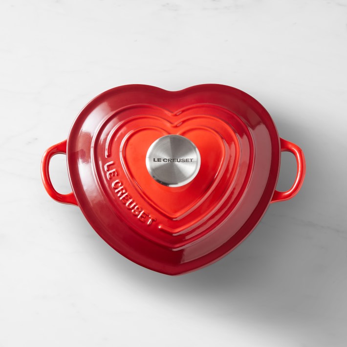 Sold at Auction: (3pc) Le Creuset, Love Heart Cast Iron Dutch Oven