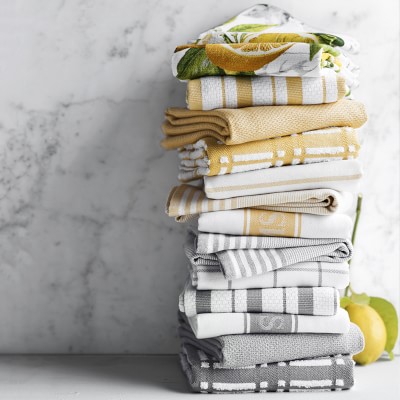 Williams Sonoma BLACK & WHITE MULTIPACK Kitchen Towels Set of 4