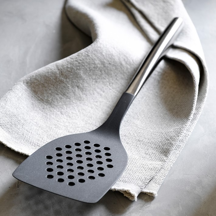 Williams Sonoma Stainless-Steel Silicone Slotted Food Turner + Spatula