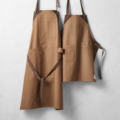 Williams Sonoma Classic Solid Personalized Adult & Kid Aprons