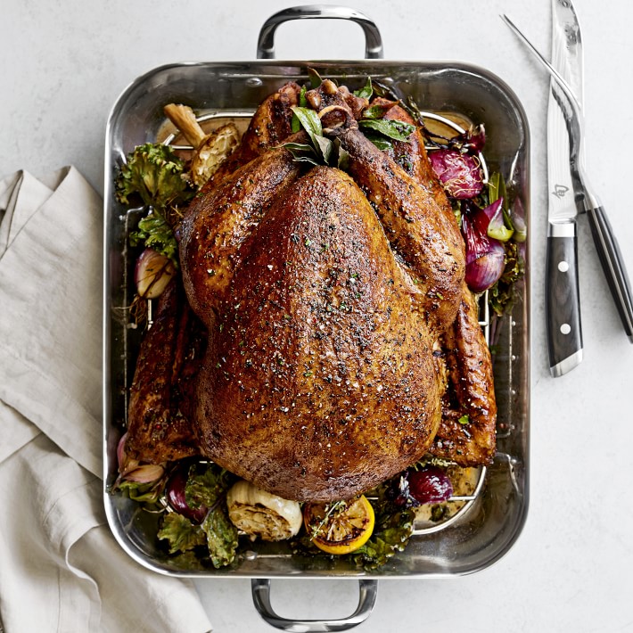 Williams-Sonoma - Spring 1 2018 - All-Clad Stainless-Steel Large Roasting  Pan with Rack