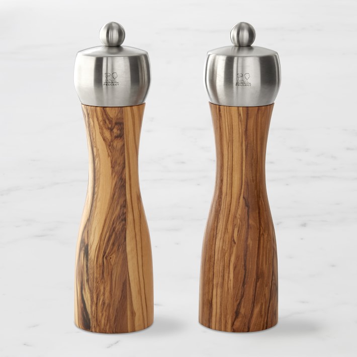 Salt and Pepper Grinder Set - Stainless Steel Pepper Grinder and Salt  Grinder with Tray in Luxurious Gift-Box - Manual Mills with Ceramic  Grinders and