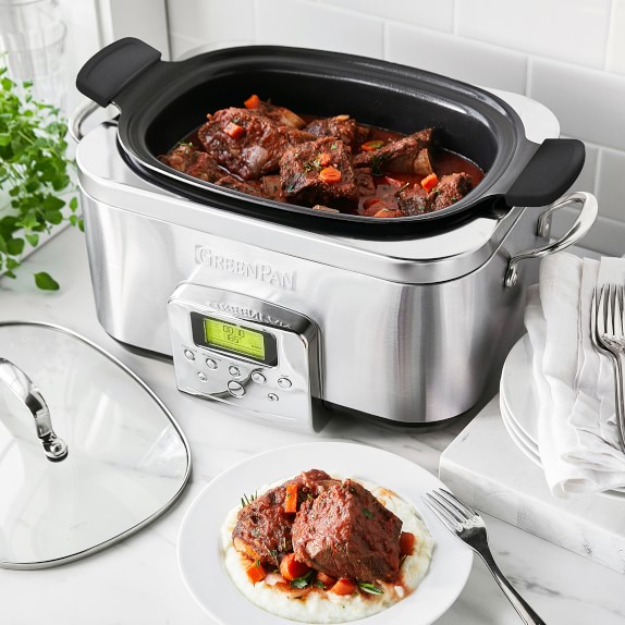 GreenPan Premiere Stainless-Steel Slow Cooker, 6-Qt. | Williams Sonoma